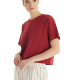 Tricou scurt Dama Blackspade Simona T60552 Bumbac bordo