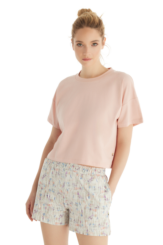 Tricou scurt Dama  Blackspade Simona T60552  Bumbac roz