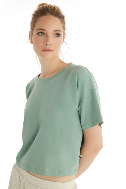 Tricou scurt Dama Blackspade Simona T60552  Bumbac verde