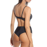 Chilot brazilian inalt Negru CATY S1799