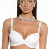 Soft cup bra with low neckline CATY R1634 white