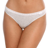 Ecru-melamine cotton thong panties CECILIA S1791