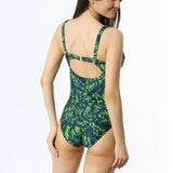 Costum de baie întreg imprimeu cu frunze Lusaka D1307