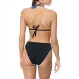 Slip de baie bikini inalt imprimeu exotic Kampala DS661
