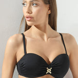 Sutien de baie balconette cu bretele detașabile Easy Black DR682