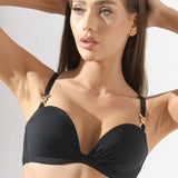 Sutien de baie balconette cu bretele detașabile Easy Black DR685