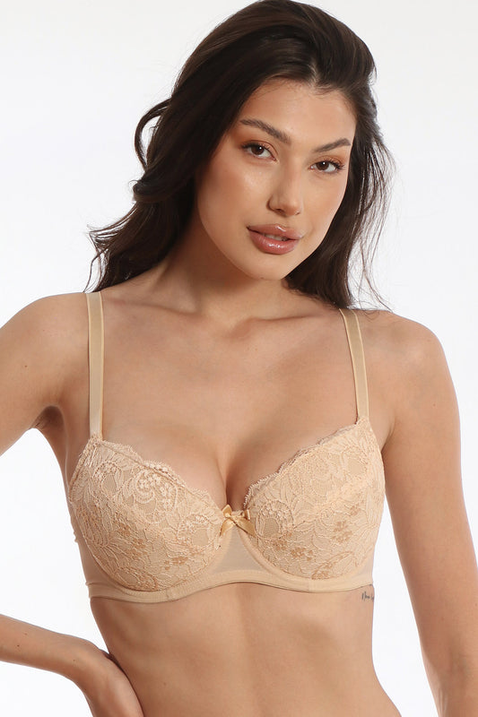 Sutien clasic din dantela bej OLGA R1447