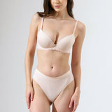 Sutien cu cupa soft decoltata roz ELLA R1692