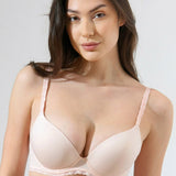 Sutien cu cupa soft decoltata roz ELLA R1692