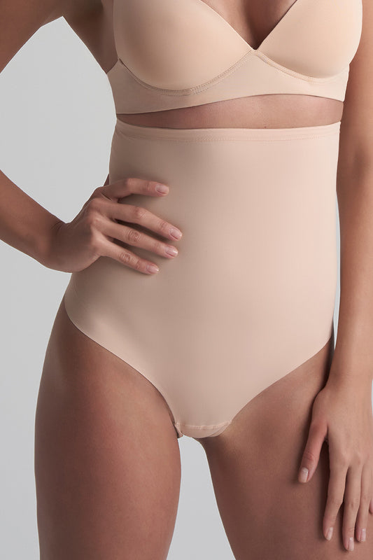 Tanga modelatort Sculpting talie înaltă Bej SCPHWT
