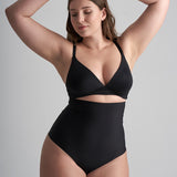 Tanga modelatort Sculpting talie înaltă Negru SCPHWT