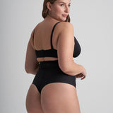 Tanga modelatort Sculpting talie înaltă Negru SCPHWT