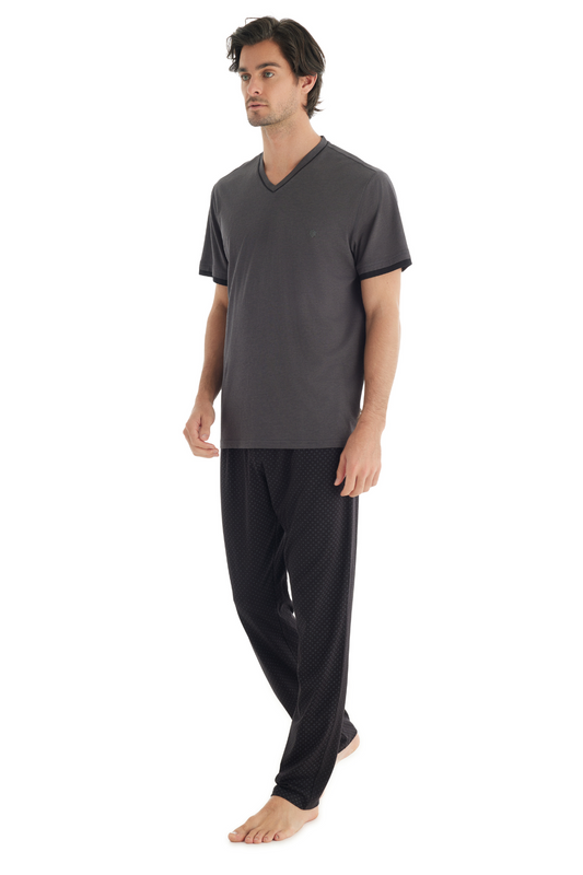 Pijama Barbati premium 3 piese Blackspade Liviu UA40701 Micromodal si Bumbac