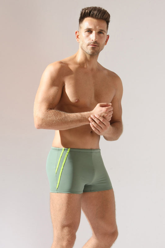 Boxer de baie Kaki din microfibra MAORI UD093V
