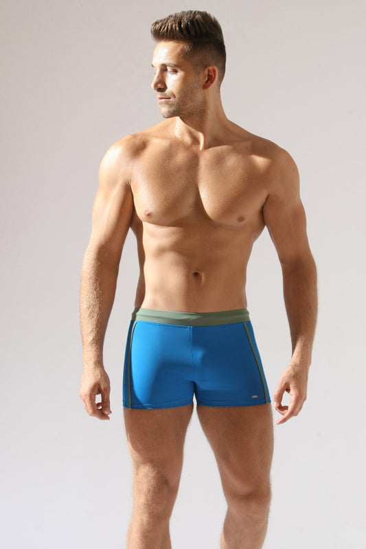 Boxer de baie albastru-kaki NELSON UD097