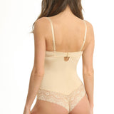 Body push-up microfibra si dantela CATRINA B0035 bej