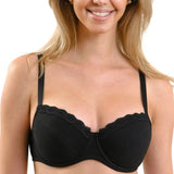 Sutien clasic din bumbac negru IZA R1428