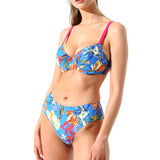 Sutien de baie clasic Albastru Imprimat Thai DR572