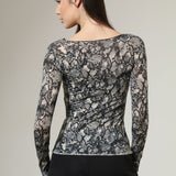 Bluza cu cașmir și modal cu decolteu bărcuță piton print BL005i