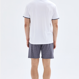 Pijama Blackspade alb/gri FLORIS 40895C