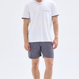Pijama Blackspade alb/gri FLORIS 40895C