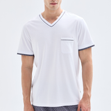 Pijama Blackspade alb/gri FLORIS 40895C