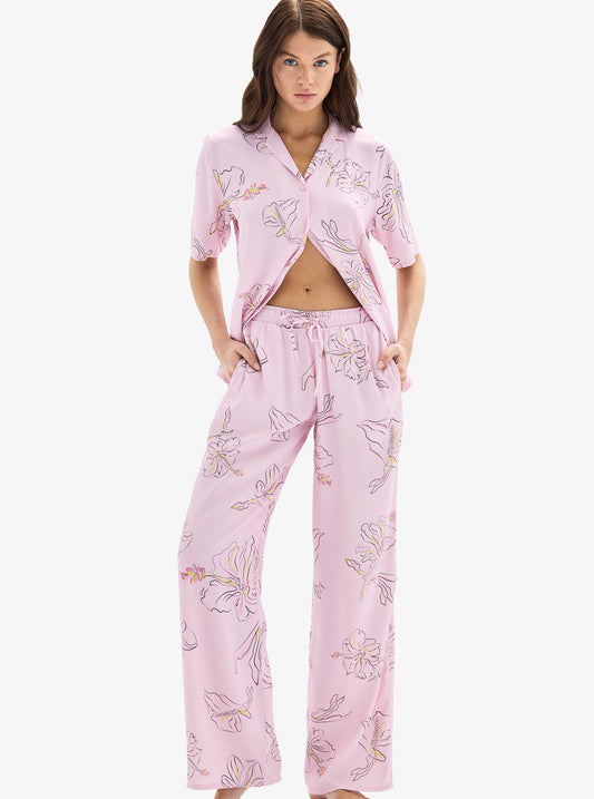Pantalon pijama Blackspade roz DAIANA 52023C