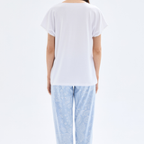 Pijama damă premium Blackspade alb/albastru SONIA 52027C