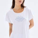 Pijama damă premium Blackspade alb/albastru SONIA 52027C
