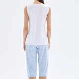 Pijama damă premium Blackspade alb/albastru SONIA 52029C