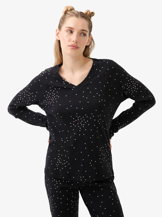Pijama negru imprimat Blackspade ELIZA 51944C