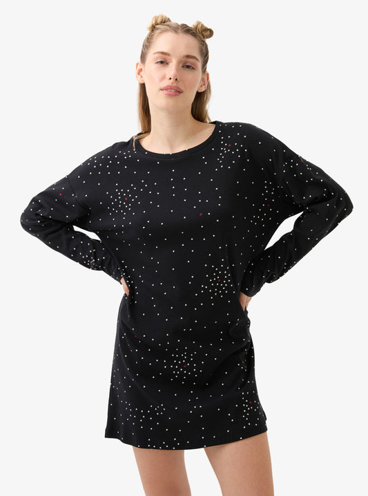 Camasa de noapte negru imprimat Blackspade ELIZA 51946C