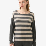 Bluza de pijama antracit-roz dungi Blackspade RODICA 51971