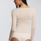 Bluza cu cașmir și decolteu barcuță nude BL005