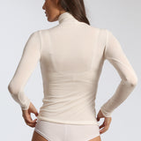 Bluza tip maletă cu cașmir nude BL006