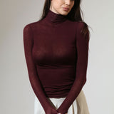 Bluza tip maletă cu cașmir și modal visiniu BL006