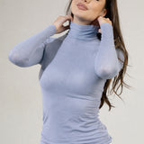 Bluza tip maletă cu cașmir și modal albastru BL006