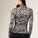 Bluza tip maletă cu cașmir și modal piton print BL006i