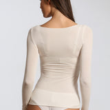 Bluza cu cașmir și decolteu in V nude BL007