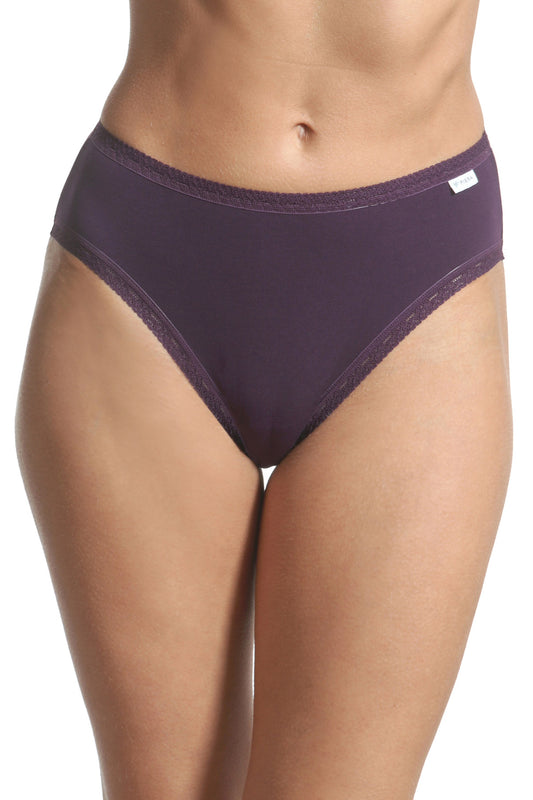 Set 3 chiloti brazilieni din bumbac mov CECILIA S1795