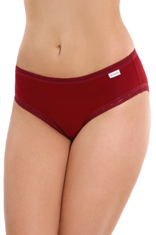 Chilot clasic din bumbac bordo CECILIA S1420