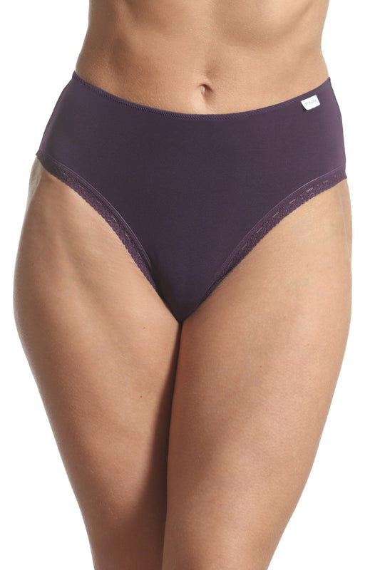 Set 3 chiloti clasici din bumbac mov CECILIA S1797