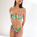 Sutien de baie clasic turcoaz imprimat RAVENNA DR716