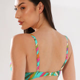 Sutien de baie clasic turcoaz imprimat RAVENNA DR716