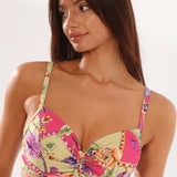 Sutien de baie clasic fucsia imprimat TINDARI DR713