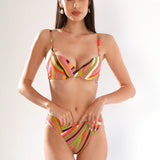 Slip de baie brazilian maro imprimat RAVENNA DS715