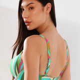 Sutien de baie clasic turcoaz imprimat RAVENNA DR717