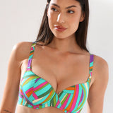 Sutien de baie clasic turcoaz imprimat RAVENNA DR717