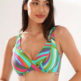 Sutien de baie clasic neburetat turcoaz imprimat RAVENNA DR718