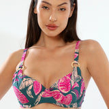 Sutien de baie clasic verde imprimat RAPALLO DR722